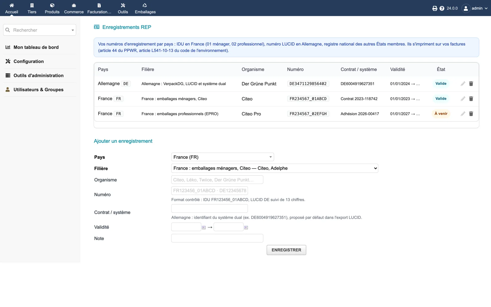 PackTrace — module setup in Dolibarr