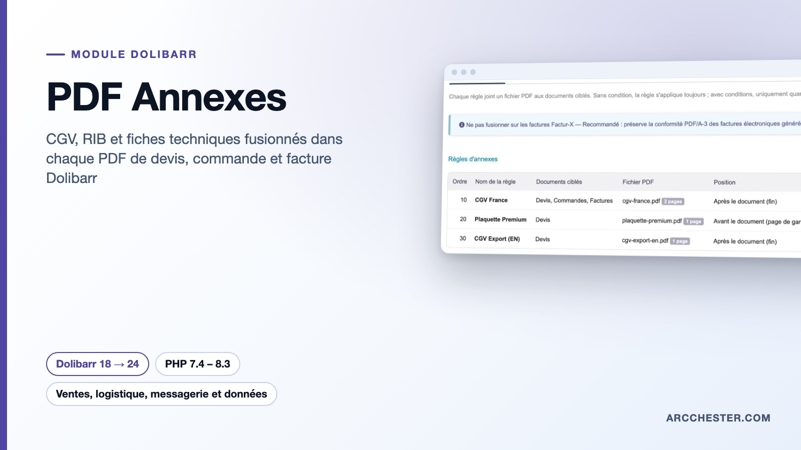 CGV fusionnées dans les PDF Dolibarr : PDF Annexes
