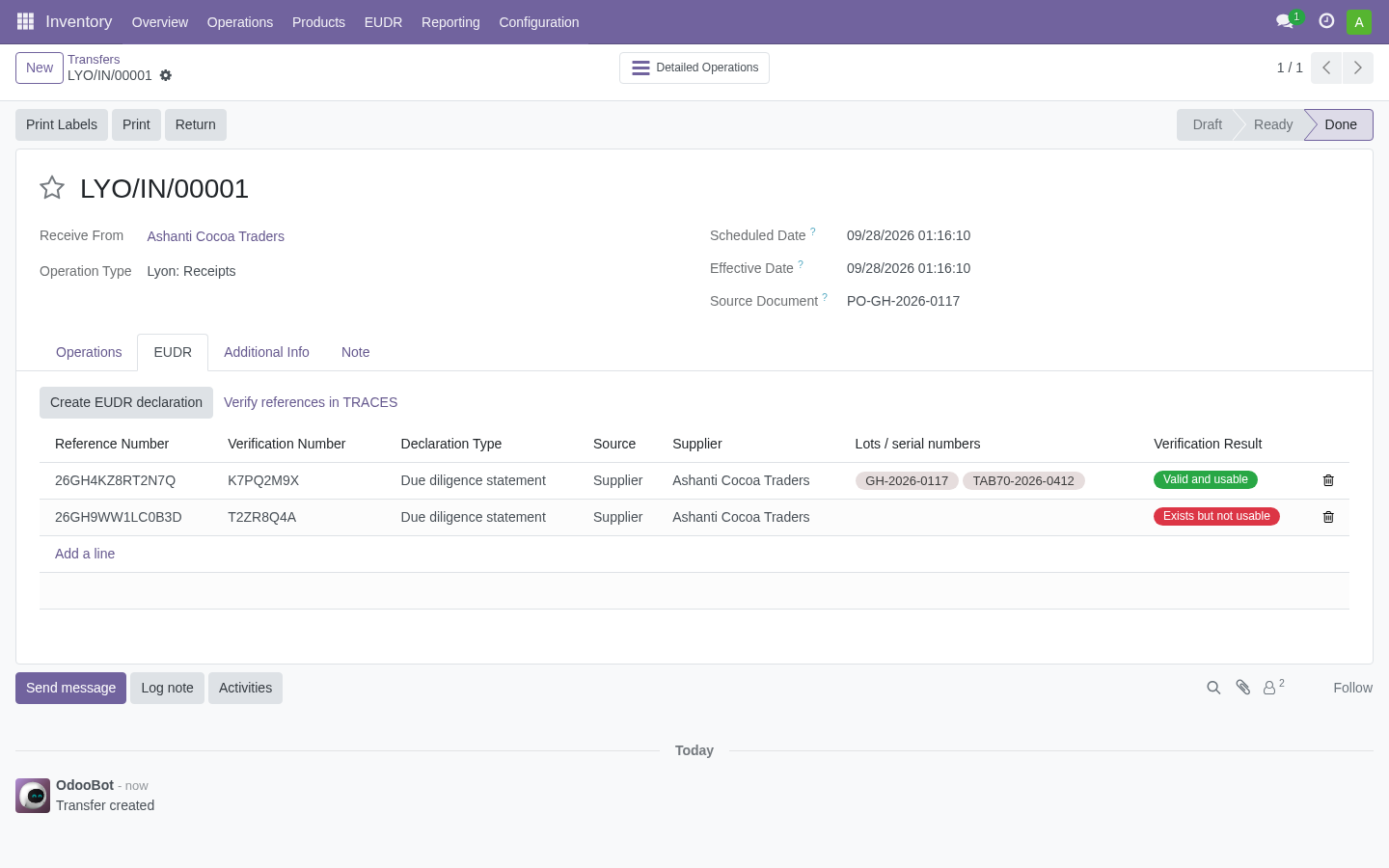 Verify supplier references — Odoo 17