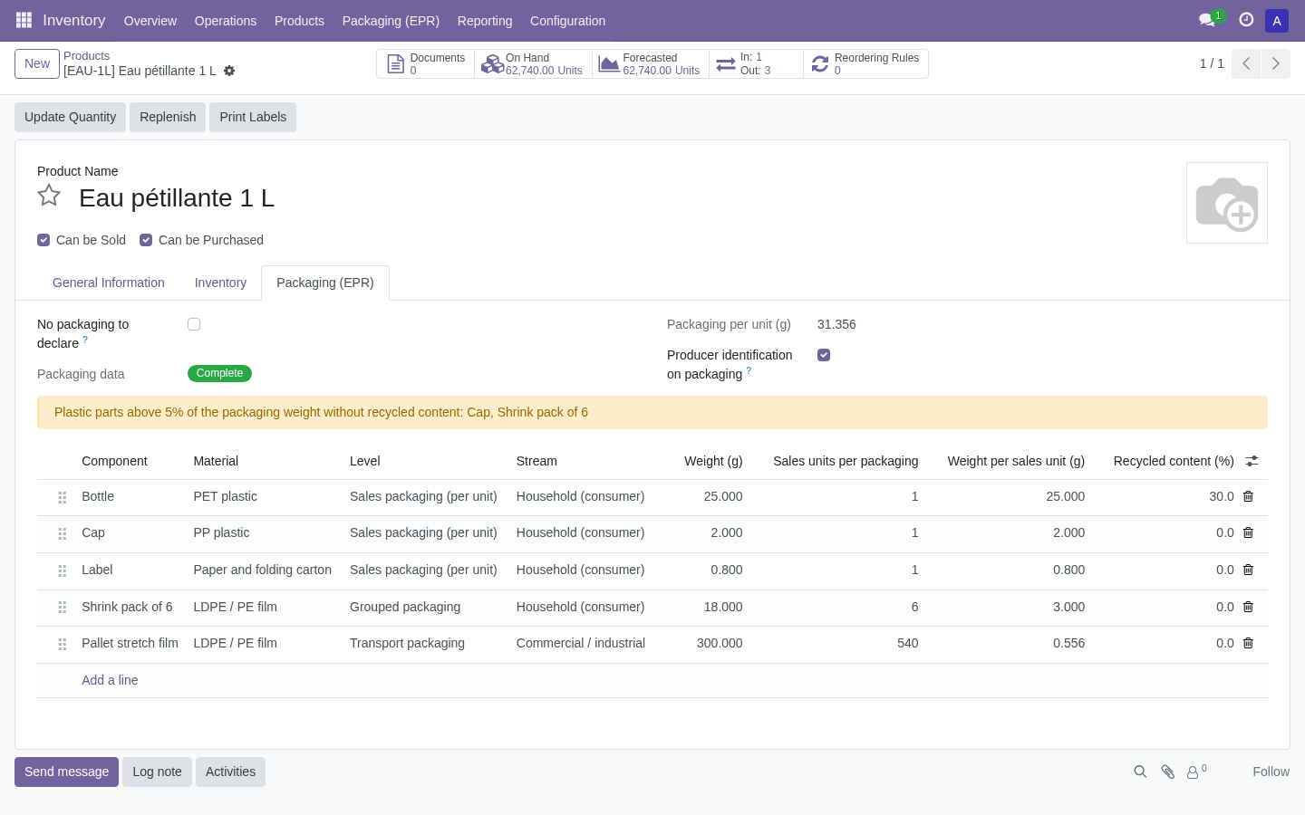 Describe product packaging — Odoo 17