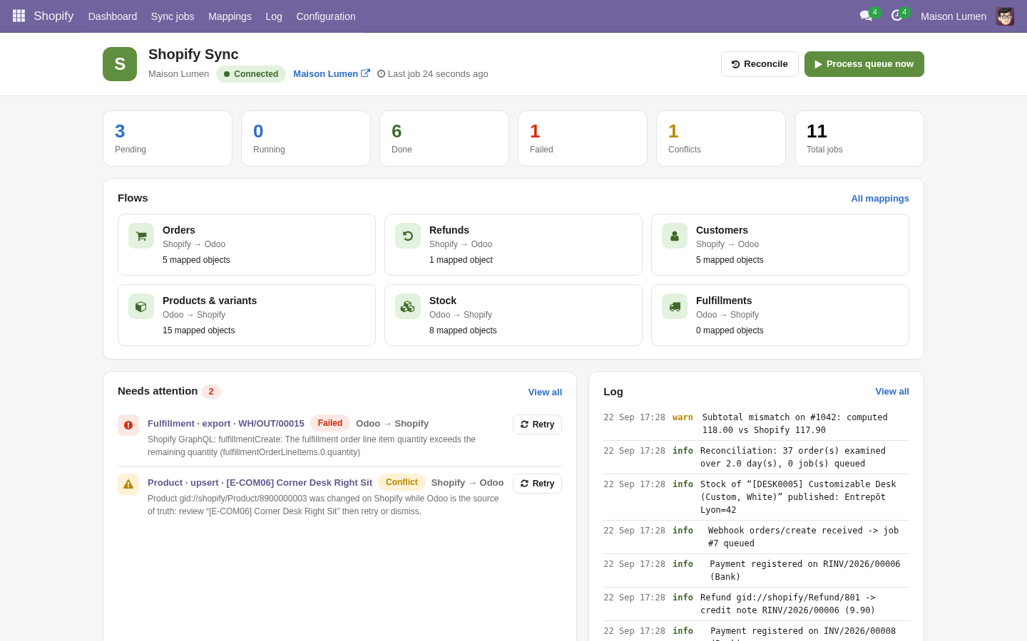 A shared view of the activity — Odoo 17